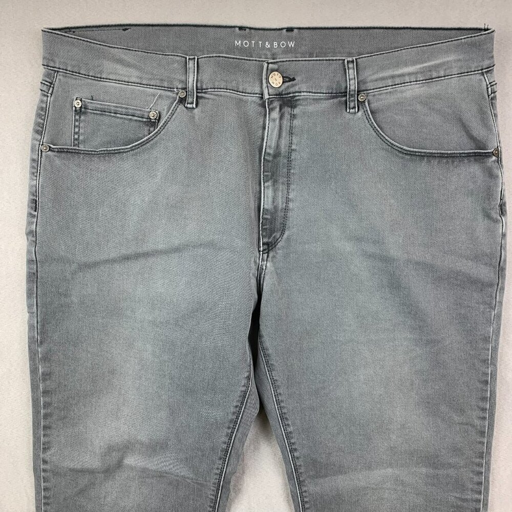 Mott & Bow Mens Pants 40 Gray Slim Stone Jeans Soft Denim Cotton Stretch 40x32 - Picture 2 of 12